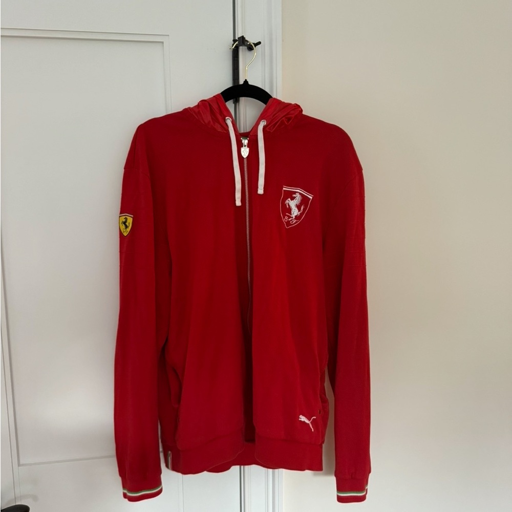 Puma Red Zip-Up Men's Ferrari red Sweater